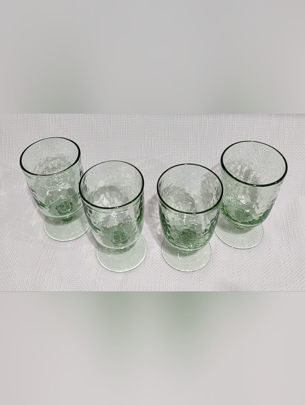 Glass Goblets with Pebbled Pattern.